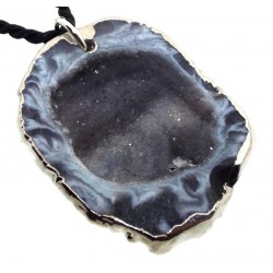 Agate Geode Electroplated Pendant 02